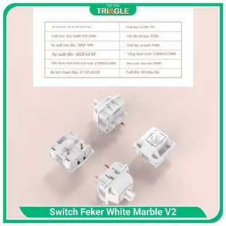 [Gói 50c] Switch Feker Marble White v2 | Linear | 5pin | Hifi | 47gf | Triagle