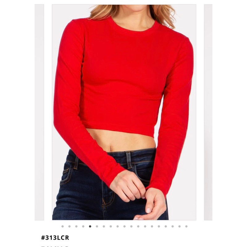 Áo croptop thun cotton tay dài  - Thanh lý vnxk