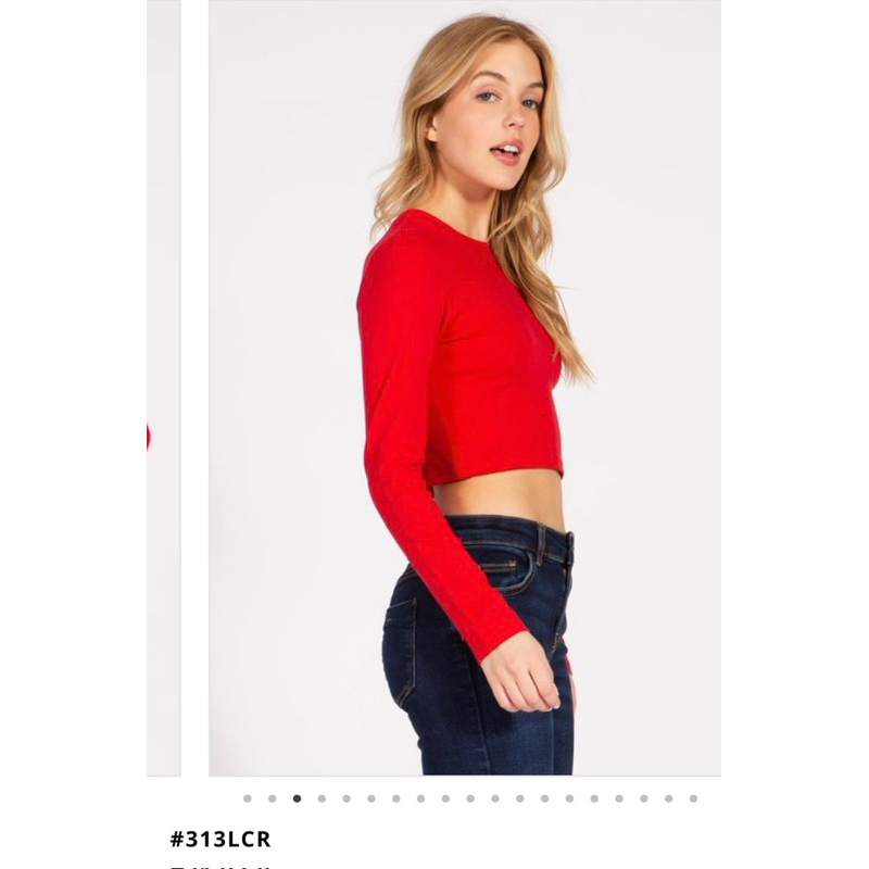 Áo croptop thun cotton tay dài  - Thanh lý vnxk