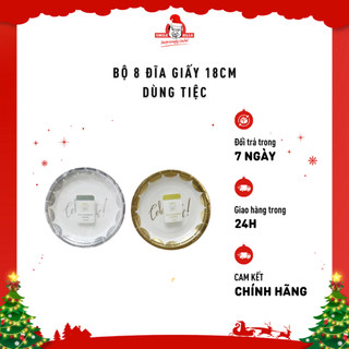 Đĩa Giấy 18cm 8 Cái UBL XB4490 Trang Trí Giáng Sinh