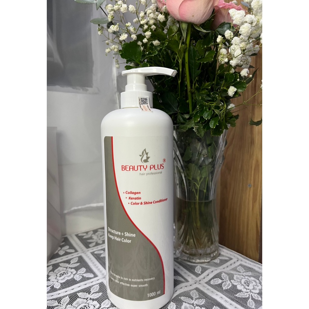 Dầu xả collagen và keratin BeautyPlus phục hồi tóc hư tổn,suôn mượt tóc 1000ml