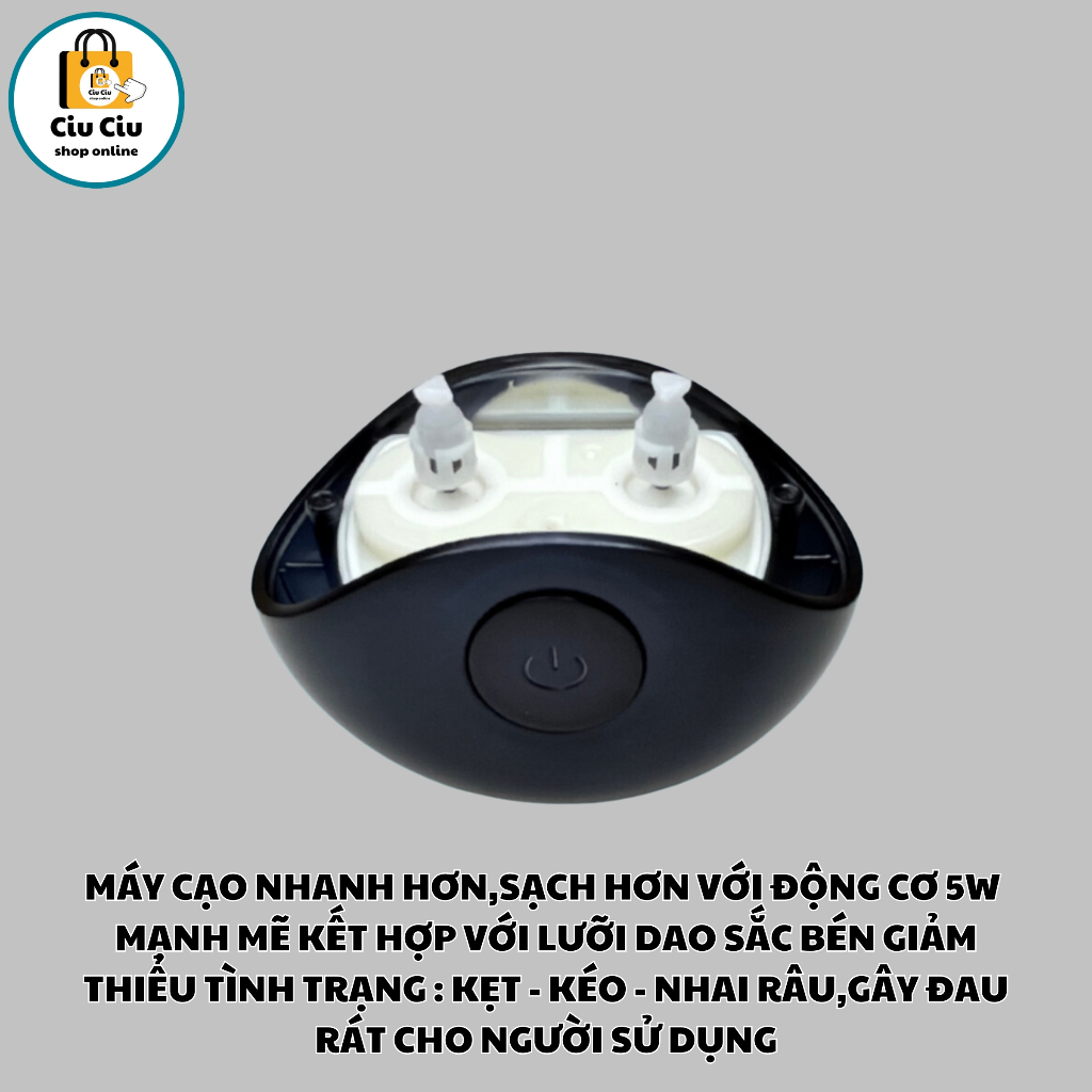 Máy cạo râu CiuCiu T01 chống nước ipx7, công xuất 5w, sạc nhanh type-C, pin trâu dùng 30 ngày, máy cạo râu mini nhỏ gọn