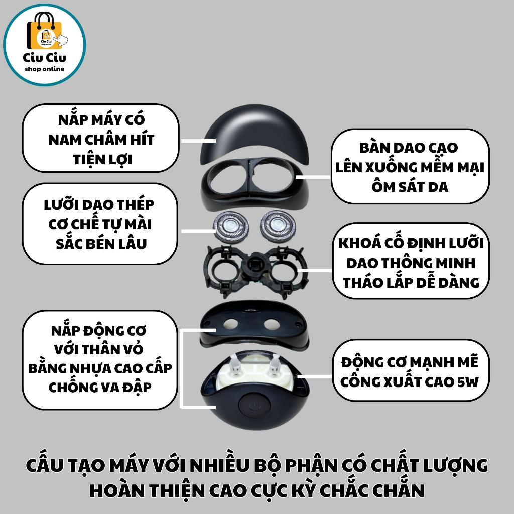 Máy cạo râu CiuCiu T01 chống nước ipx7, công xuất 5w, sạc nhanh type-C, pin trâu dùng 30 ngày, máy cạo râu mini nhỏ gọn