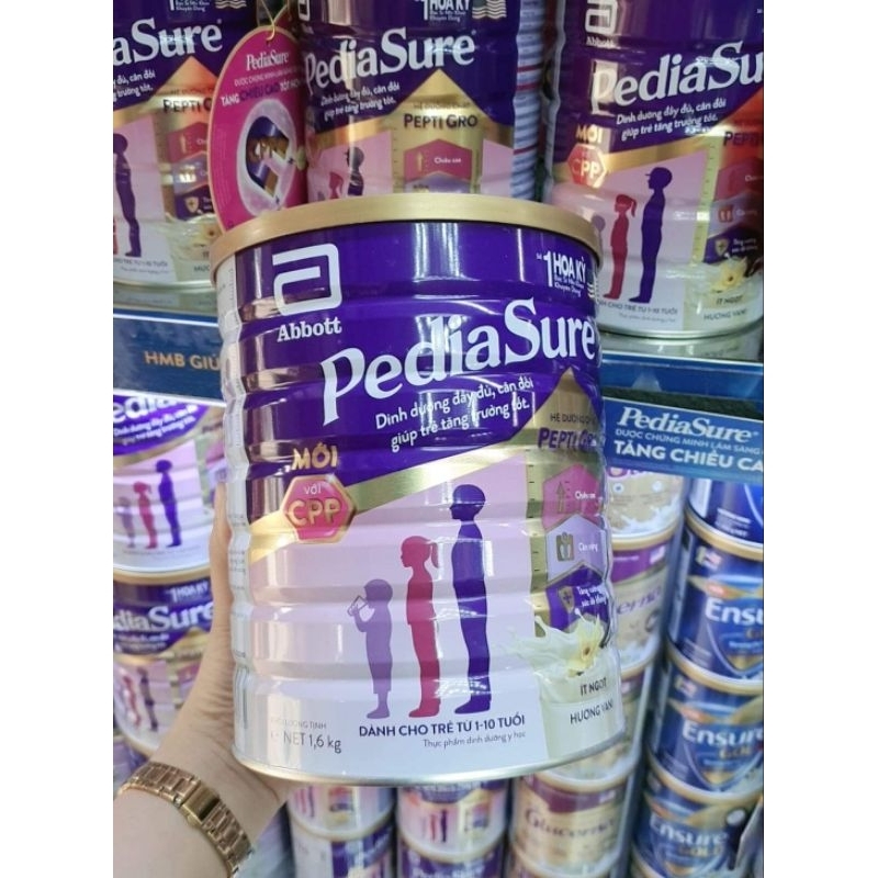 Sữa Bột Pediasure 1,6kg hương Vani Mẫu ít ngọt, Date xa