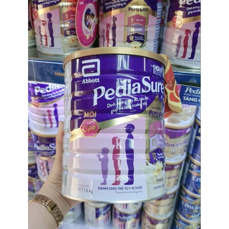 Sữa Bột Pediasure 1,6kg hương Vani Mẫu ít ngọt, Date xa