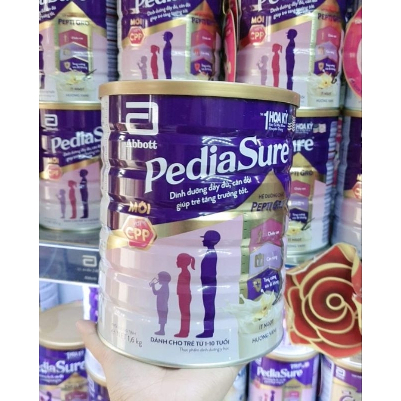Sữa Bột Pediasure 1,6kg hương Vani Mẫu ít ngọt, Date xa