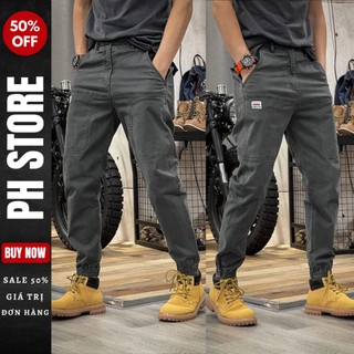 Quần Jogger kaki, quần kaki 6 túi, gấu bo chun, 2 túi đừng trước phong cách trẻ tru