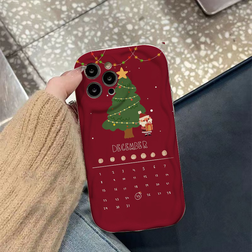Ốp lưng iphone Viền nổi cạnh sóng cây thông noel iphone 6s/6splus/7/7plus/8/8plus/x/11/12/13/14/max/promax sk1084