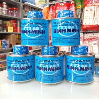 Keo dán ống nước dán ống nhựa PVC lon 200g 500g Bình Minh