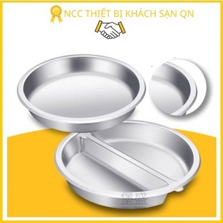 Khay inox dùng cho nồi hâm buffet, khay tròn kích thước rộng 39cm x sâu 6.5cm/ 6l