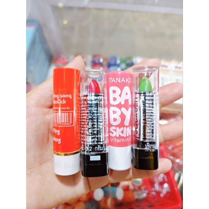 Set 4 Thỏi Son Gió Thái Lan Giữ Màu Cả Ngày Lâu Trôi ( 1 đỏ, 1 xanh, 1 cam, 1 hồng baby )