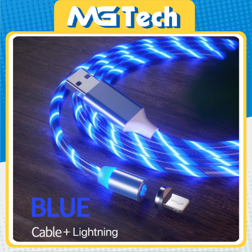 Dây Sạc Nhanh 3 Đầu Nam Châm Xoay 360 Độ Có Đèn LED Phát Sáng I MGTech