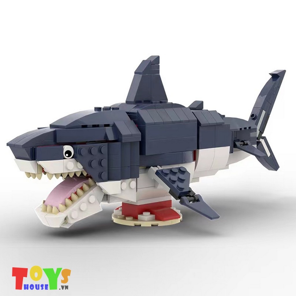 Đồ chơi lắp ráp 7 quái vật biển Megalodon Plesiosaur Mosasaurus Liopleurodon Helicoprion Dunkleosteus Ichthyosaur