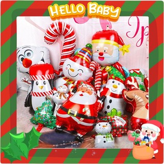 Bóng tráng nhôm ông già Noel, Cây Thông, Người Tuyết, Tuần Lộc trang trí Noel, Giáng Sinh (Size To)