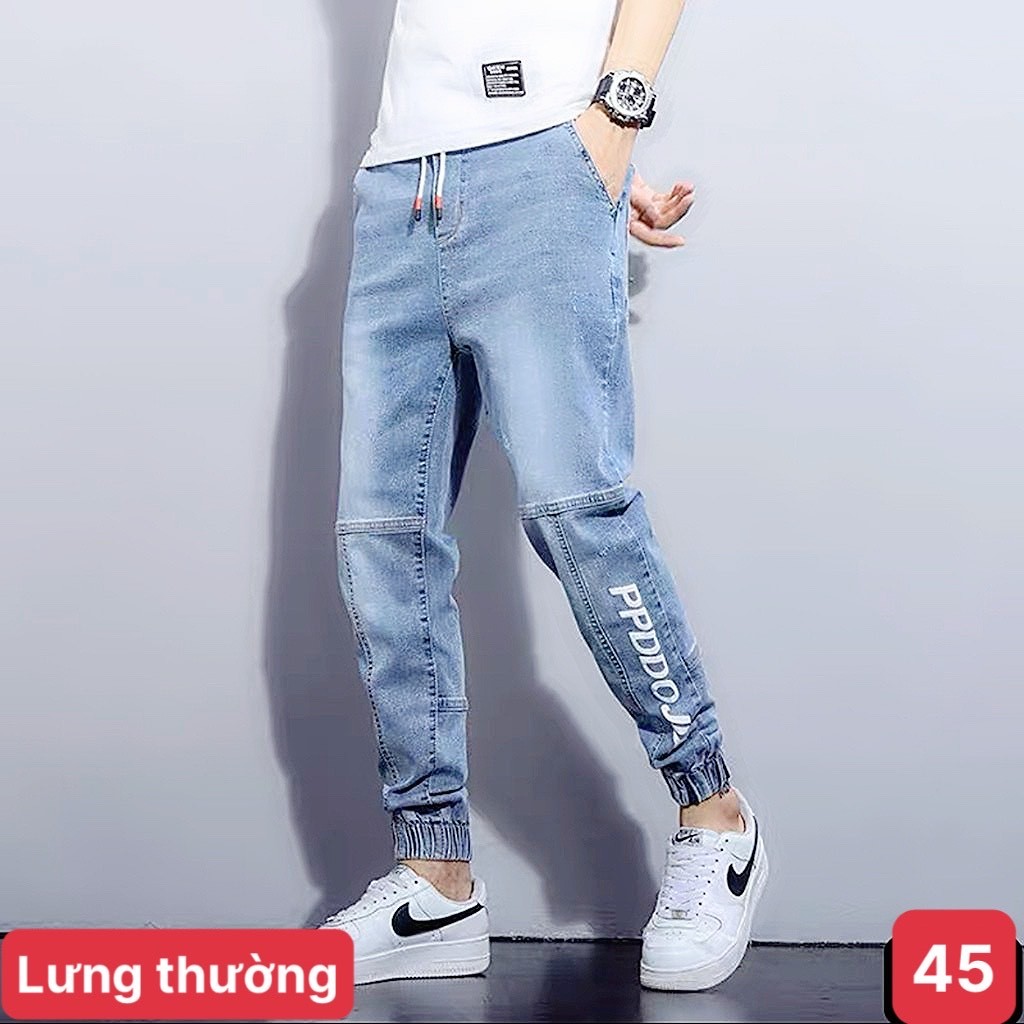 Quần Jeans Nam ống bo chân Quần jogger jeans chất bò Co Dãn 4 Chiều  QJ45