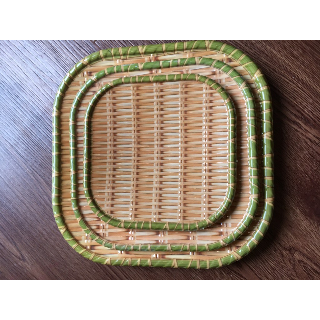 Đĩa, mẹt Phíp nhựa giả mây cao cấp làm bún đậu mắm tôm, mẹt gà, nem nướng...