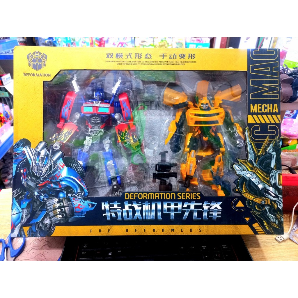 Mô hình Robot Người Máy Biến Hình Xe ô tô Transformer Optimus Prime, Bumblebee 8825