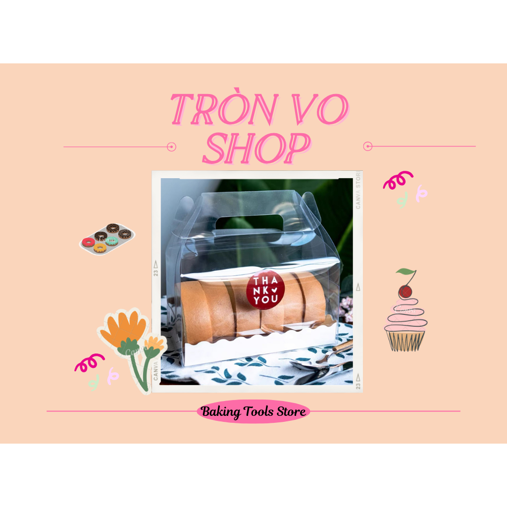 Hộp bánh cuộn trong đế trắng nhỏ size 16*9*9cm (1set/10 hộp)