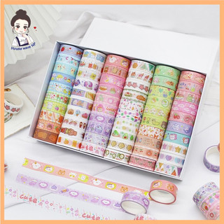 Hộp 60 cuộn washi tape dán trang trí sổ tay nhật ký nhiều mẫu xinh xắn.