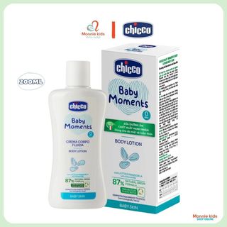 Sữa dưỡng thể CHICCO 200ml, sữa dưỡng thể hạnh nhân an toàn nuôi dưỡng da bé - Monnie Kids