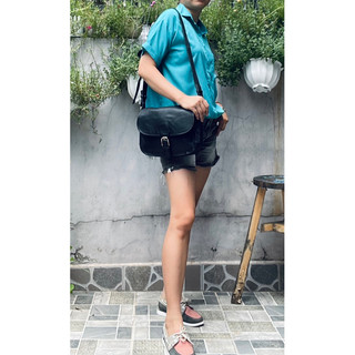 SALE- túi si da thật màu đen