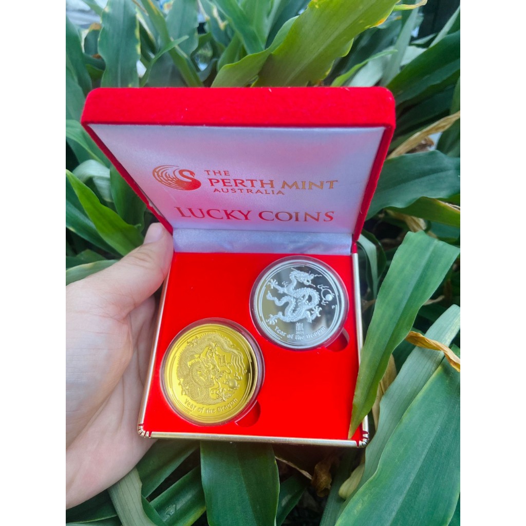 Đồng xu in hình con Rồng năm Giáp Thìn May mắn phong thủy hút tài lộc