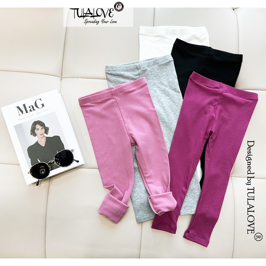 Quần Legging Dài Zip Lông Thu Đông Bé Gái Tulalove