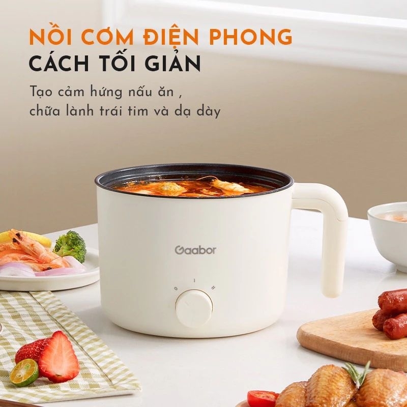 Nồi điện đa năng 1,5l Gaabor nấu,hấp,lẩu...