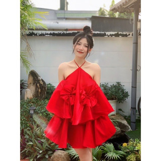 Ruby set cổ yếm Briebrie chất liệu tafta bóng sang xịn - 367