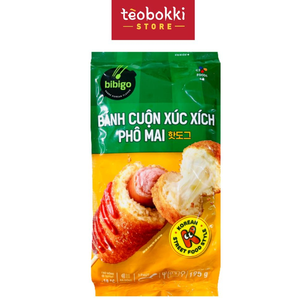 Hotdog xúc xích phô mai bibigo CJ Foods 195g