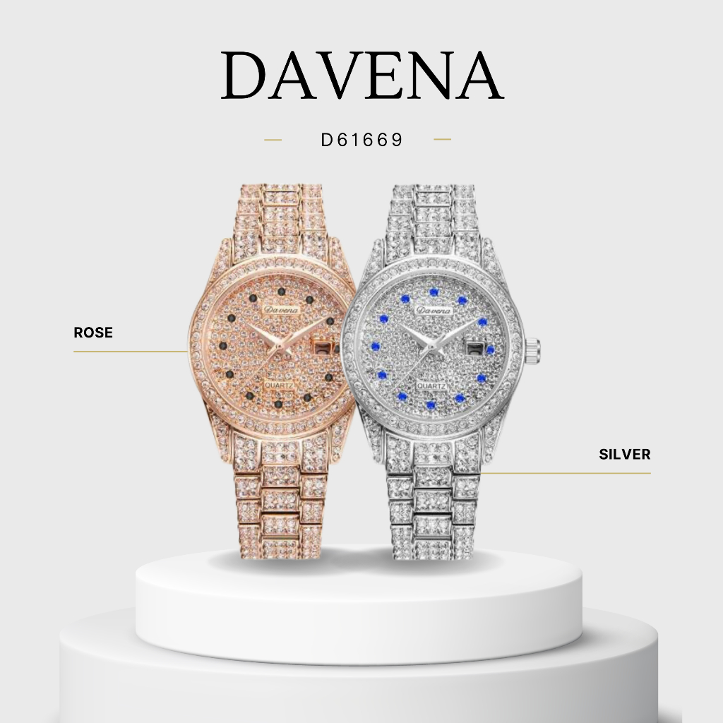Đồng hồ nữ Davena full đá lấp lánh - D61669