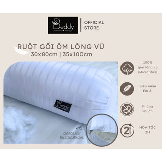 Ruột gối ôm gòn lông vũ beddy bedding loại 1 35x105cm - 30x80cm