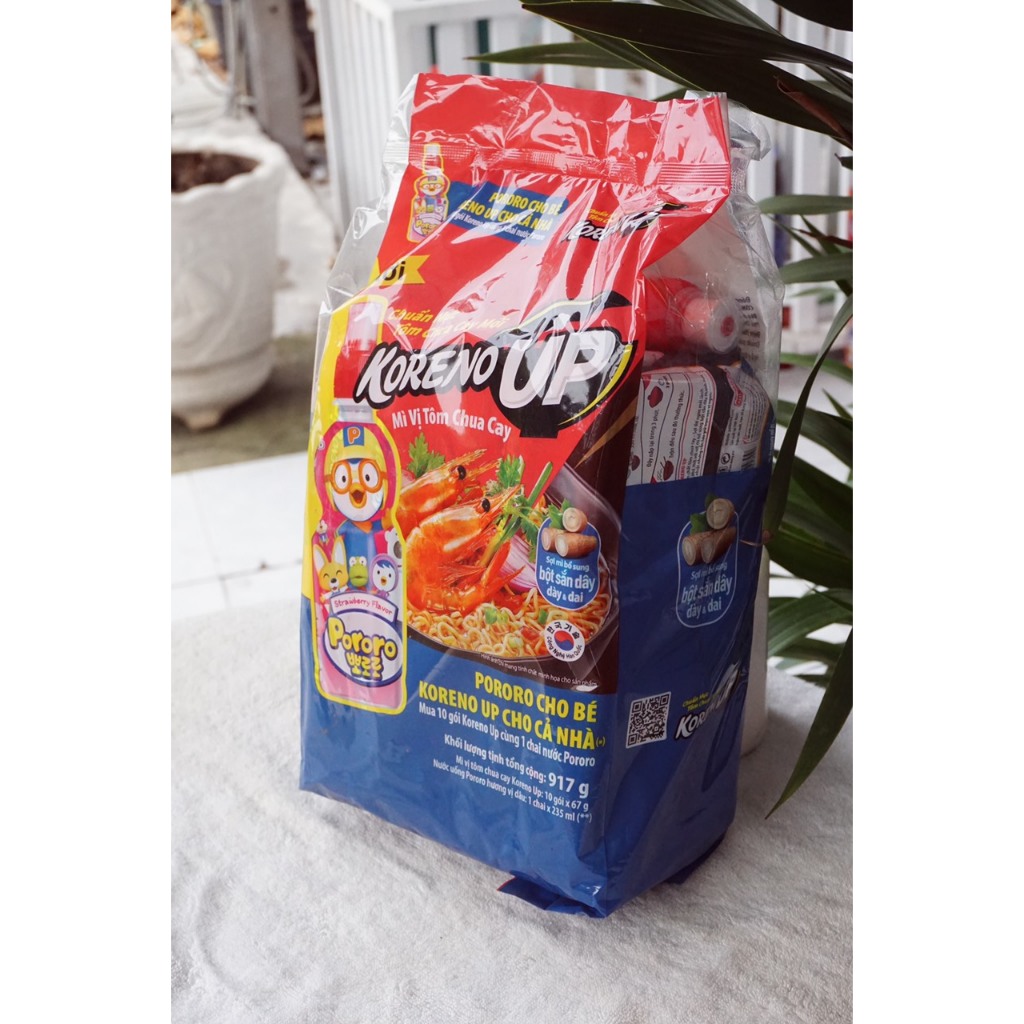 Lốc 10 gói mì Koreno UP vị tôm chua cay