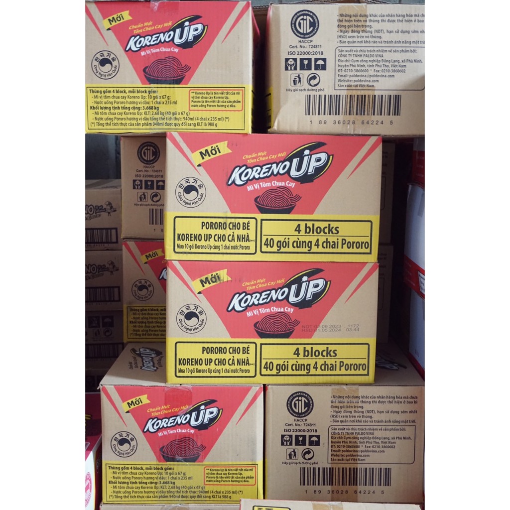 Lốc 10 gói mì Koreno UP vị tôm chua cay
