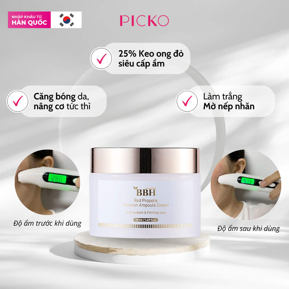 Kem dưỡng chiết xuất keo ong đỏ làm căng và trắng da BBH Red Propolis Amazon Ampoule Cream 50ml