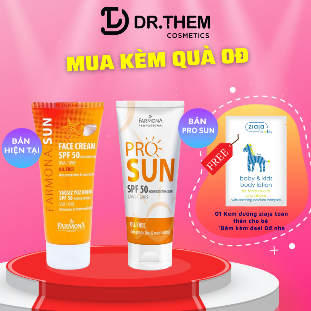 Kem Chống Nắng Farmona Sun Face Cream Oil Free Spf50 Cho Da Dầu Mụn 50ml, Không Chứa Dầu Cho Da Mặt spf 50