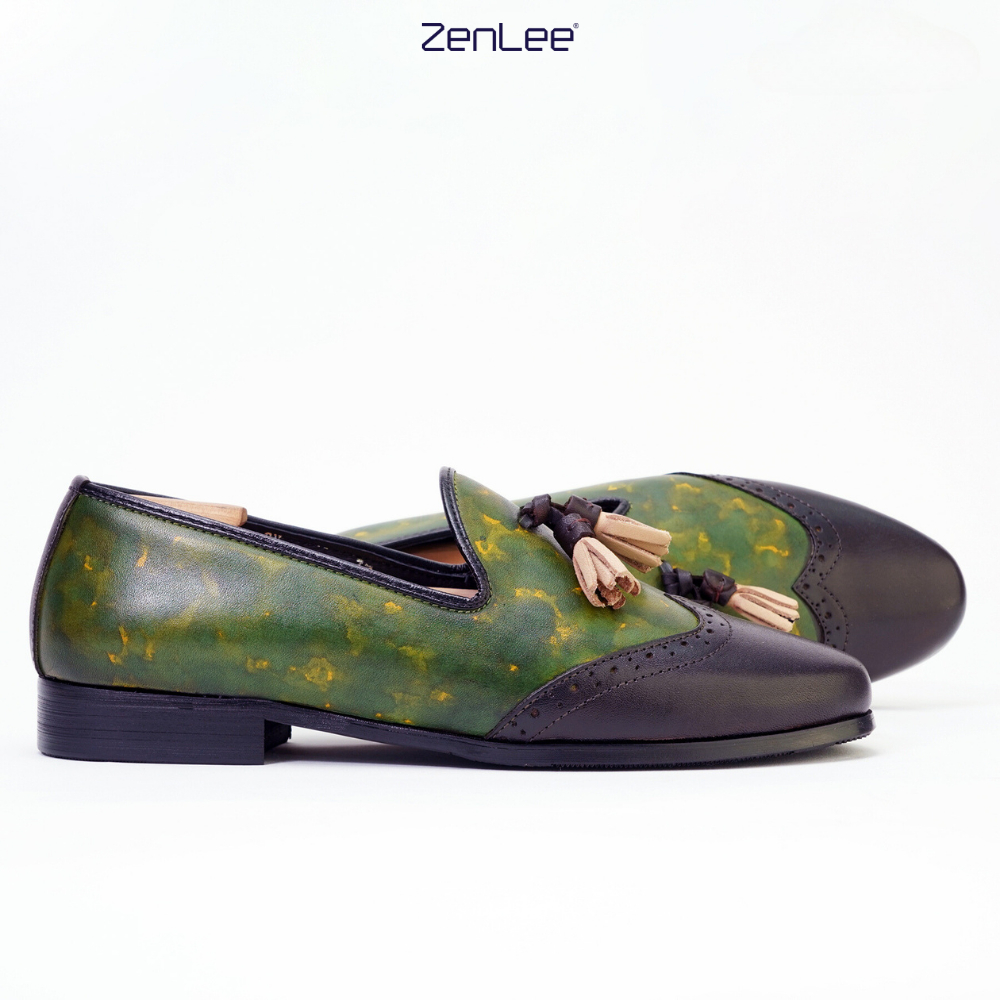 Giày da lười HORSEBIT LOAFER xanh rêu phong cách trẻ trung mạnh mẽ- LPX052 - XR