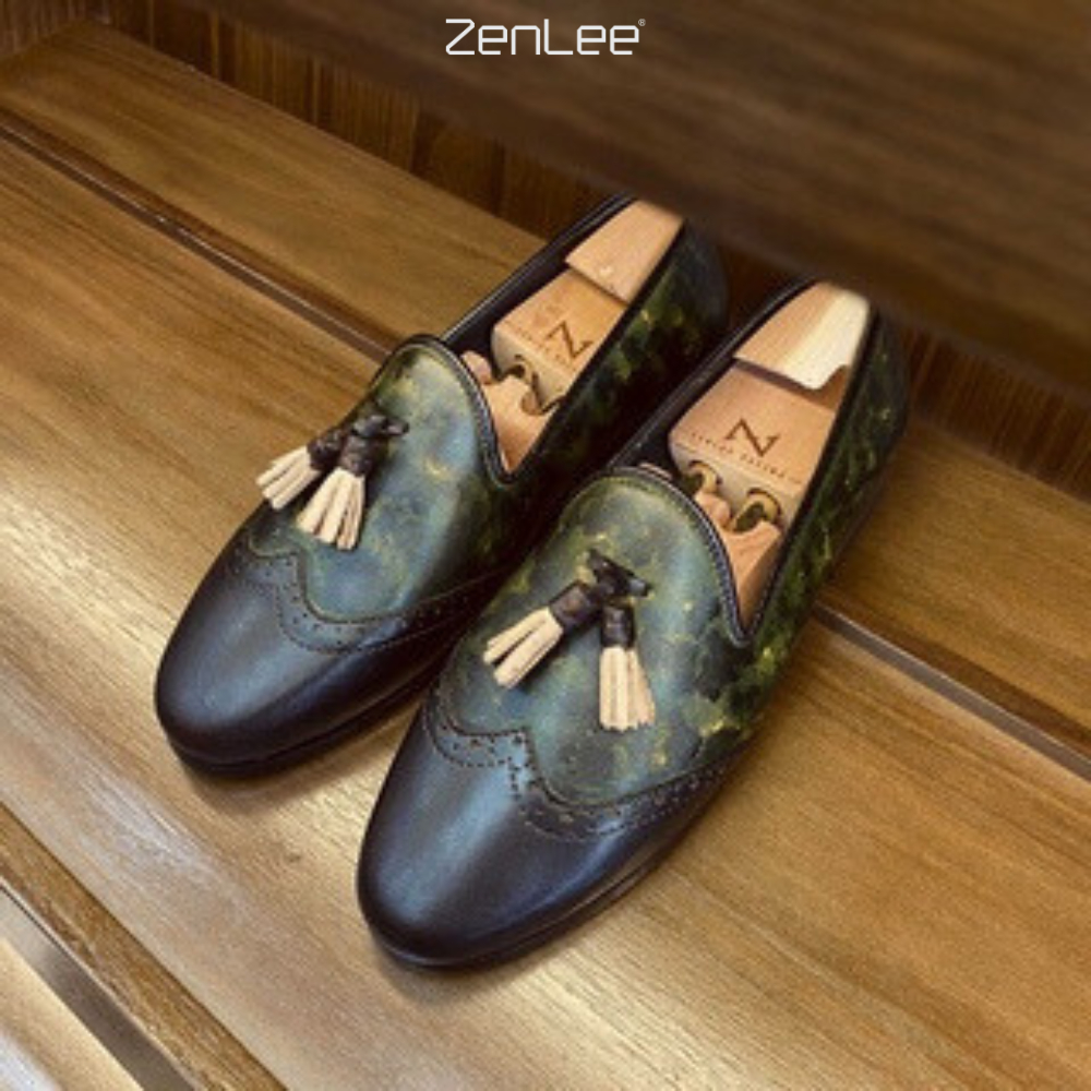 Giày da lười HORSEBIT LOAFER xanh rêu phong cách trẻ trung mạnh mẽ- LPX052 - XR