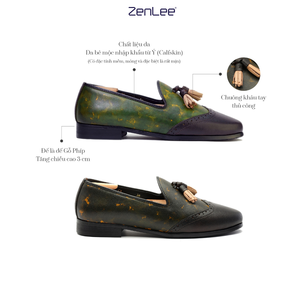 Giày da lười HORSEBIT LOAFER xanh rêu phong cách trẻ trung mạnh mẽ- LPX052 - XR