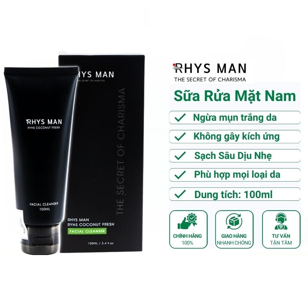 Sữa rửa mặt nam RHYS MAN hương dừa thơm mát Rhys Coconut Fresh 100ml