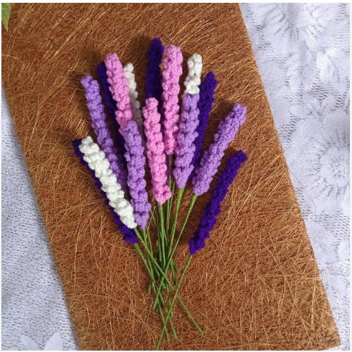 Combo 50 bông hoa lavender len