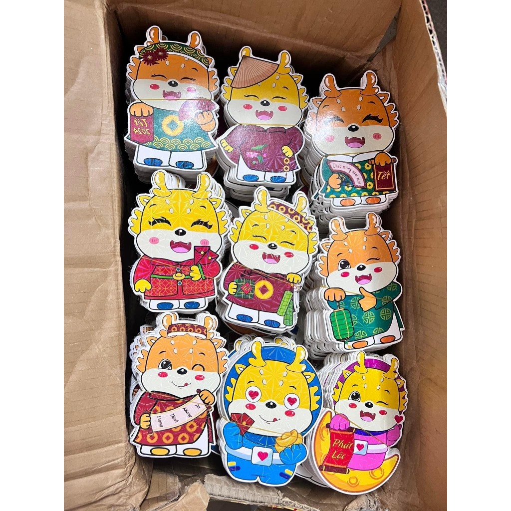 Combo 10 Lì xì Chibi Phản Quang Rồng Tết Giáp Thìn,lì xì tết 2024 nhiều hình dễ thương trao may mắn tài lộc_MC888