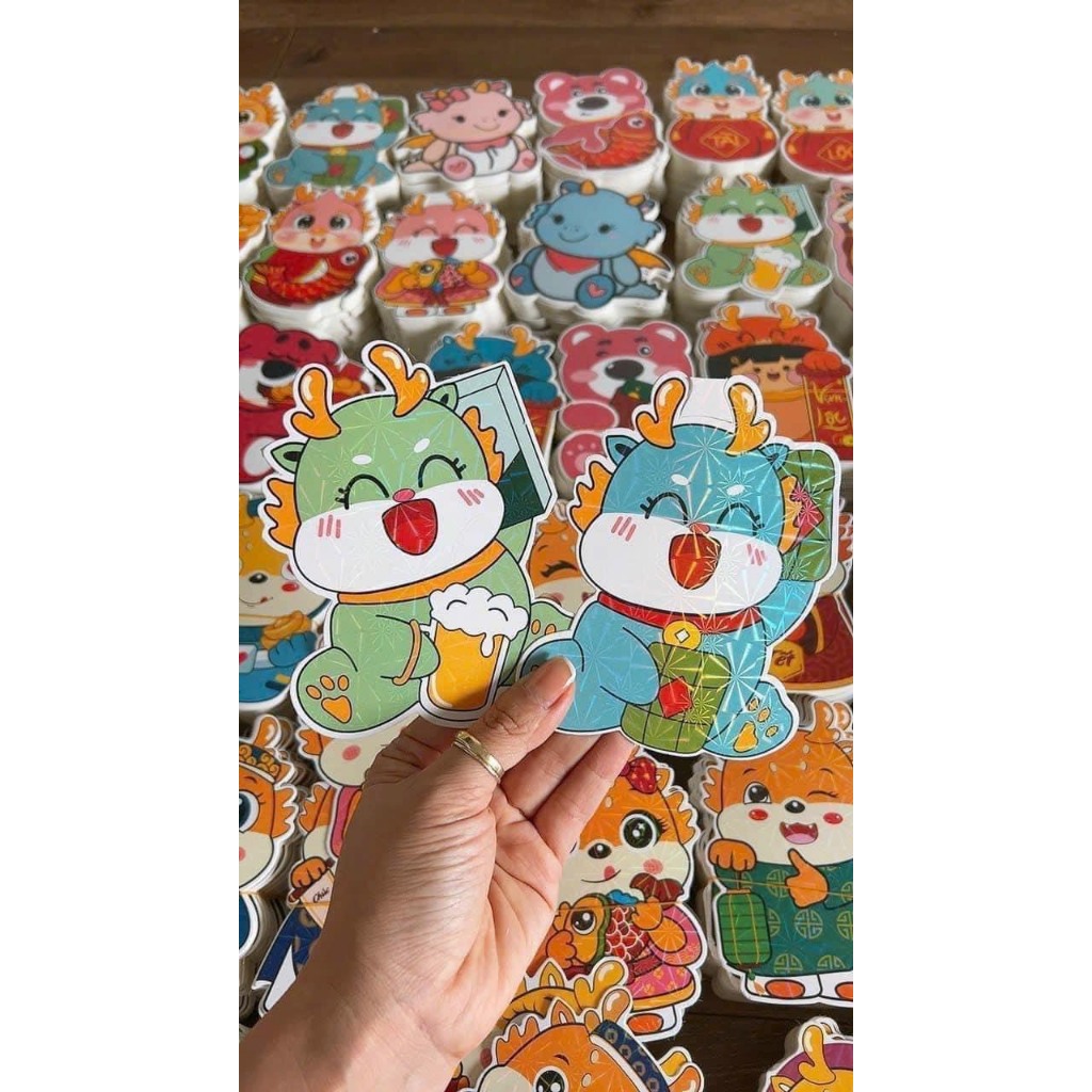 Combo 10 Lì xì Chibi Phản Quang Rồng Tết Giáp Thìn,lì xì tết 2024 nhiều hình dễ thương trao may mắn tài lộc_MC888
