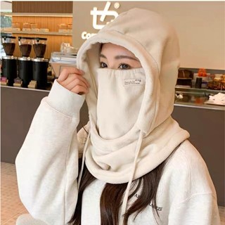Mũ Trùm Đầu Mùa Đông Lông Thỏ Mặt Nạ Khẩu Trang Kèm Khăn Choàng Giữ Nhiệt Chống Gió Có Dây Điều Chỉnh Chất Liệu Dày Dặn