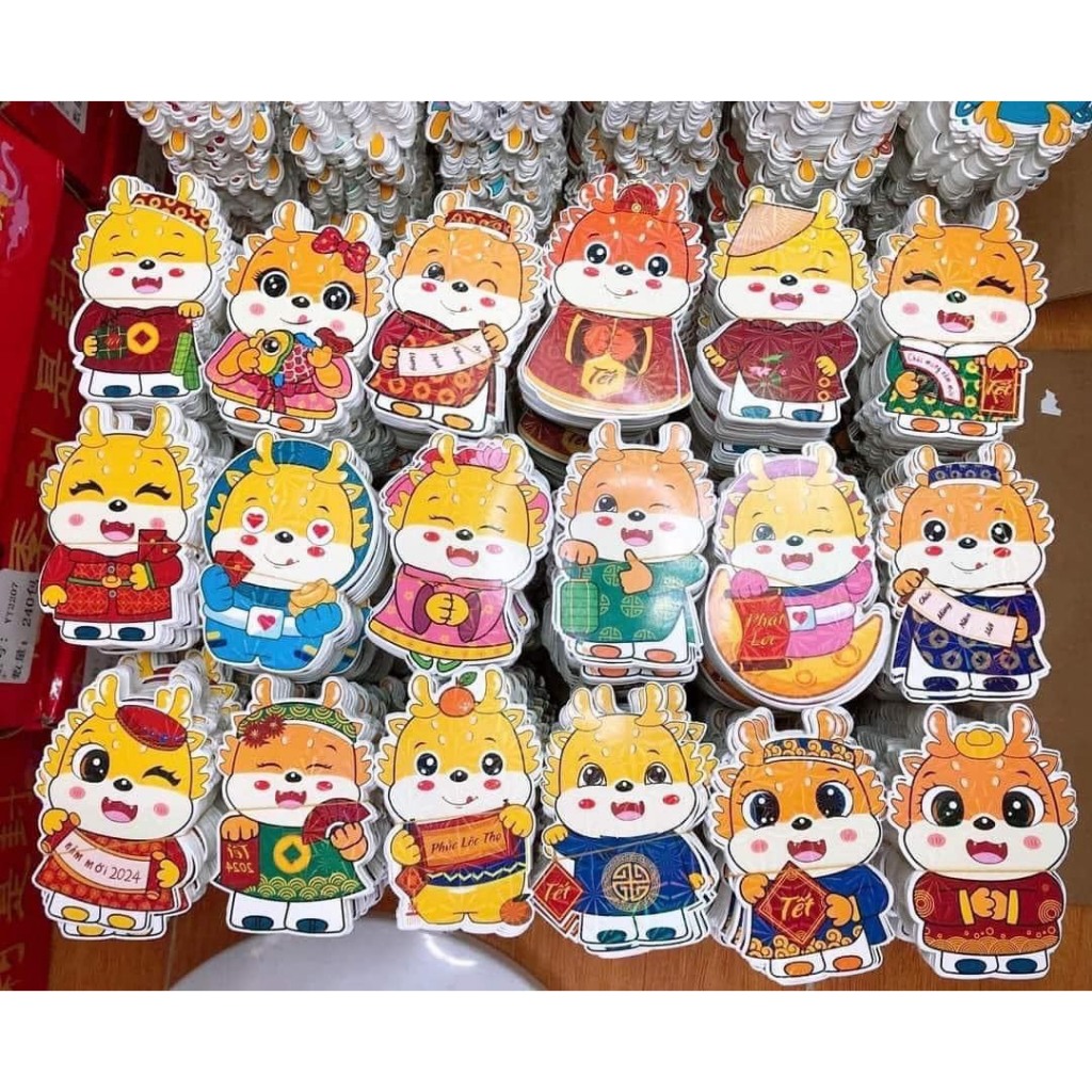 Combo 10 Lì xì Chibi Phản Quang Rồng Tết Giáp Thìn,lì xì tết 2024 nhiều hình dễ thương trao may mắn tài lộc_MC888