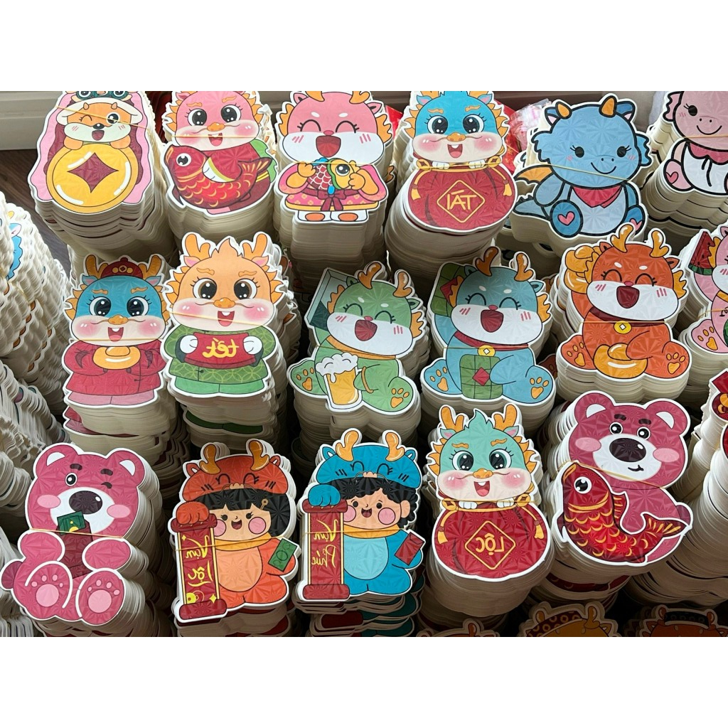 Combo 10 Lì xì Chibi Phản Quang Rồng Tết Giáp Thìn,lì xì tết 2024 nhiều hình dễ thương trao may mắn tài lộc_MC888