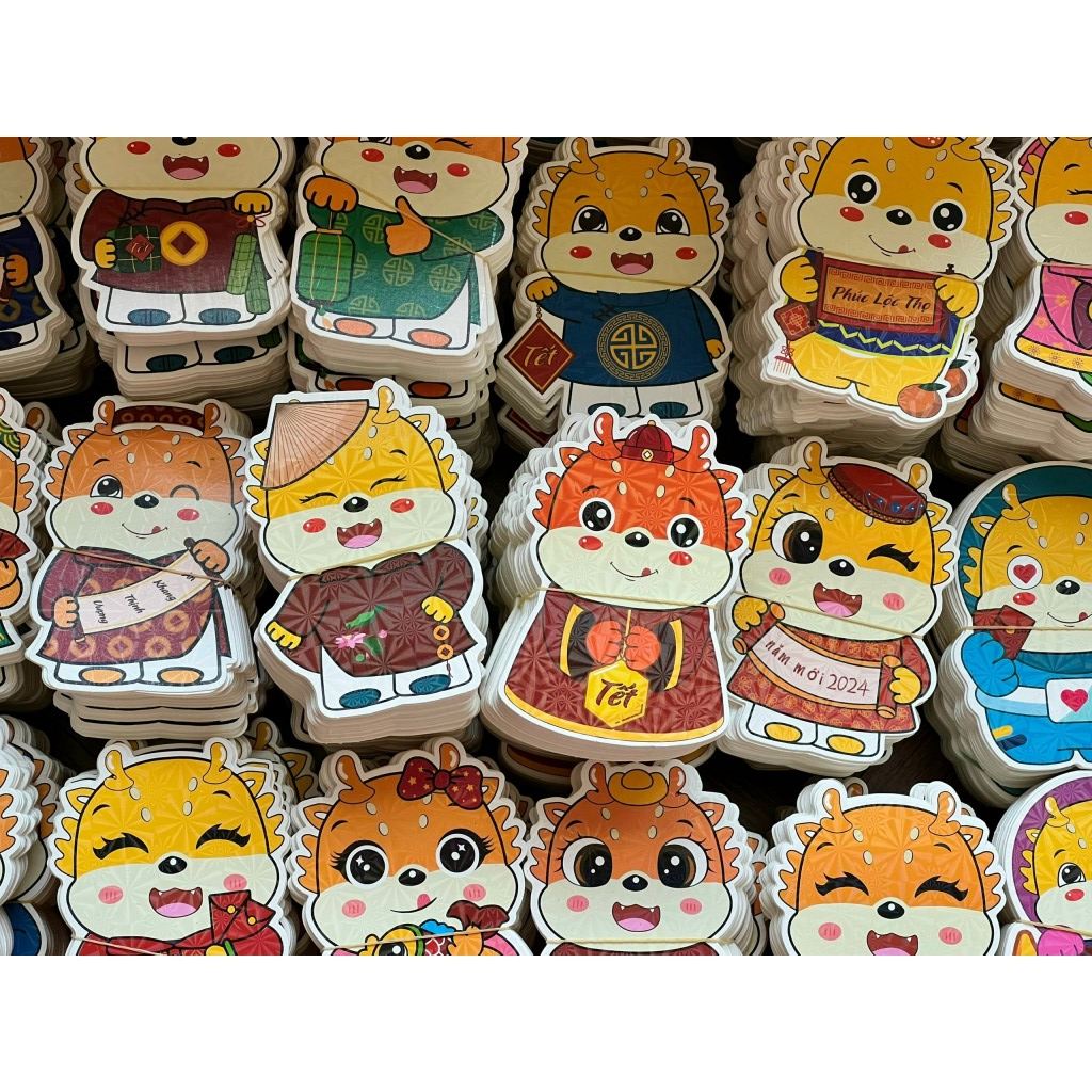 Combo 10 Lì xì Chibi Phản Quang Rồng Tết Giáp Thìn,lì xì tết 2024 nhiều hình dễ thương trao may mắn tài lộc_MC888