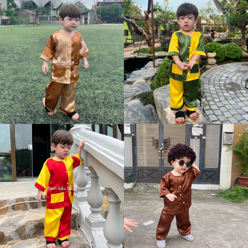 Bộ Bà Ba cho bé trai bé gái với nhiều màu sắc xinh yêu cho bé từ 7-35kg