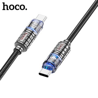Cáp sạc type c sang type c hoco u122 sạc nhanh 60w, có đèn led đầu sạc
