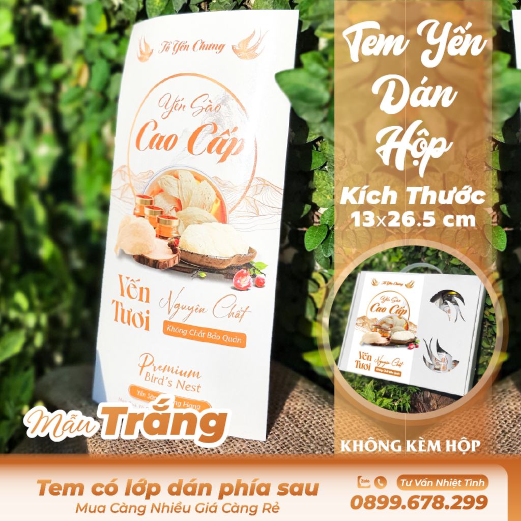 10 TEM DÁN HỘP YẾN